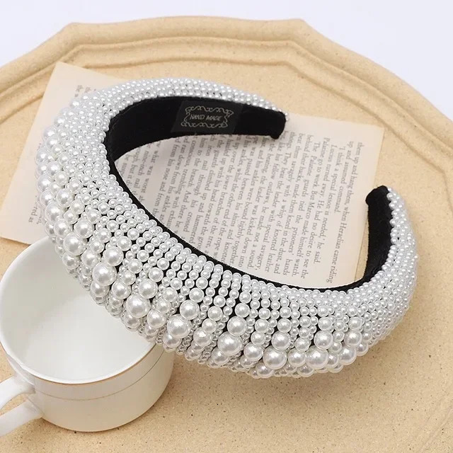 65 Styles Jeweled Pearl Headband Baroque Rhinestone Hairbands For Women Crystal Hairband Headwear White Hair Accessories 251023