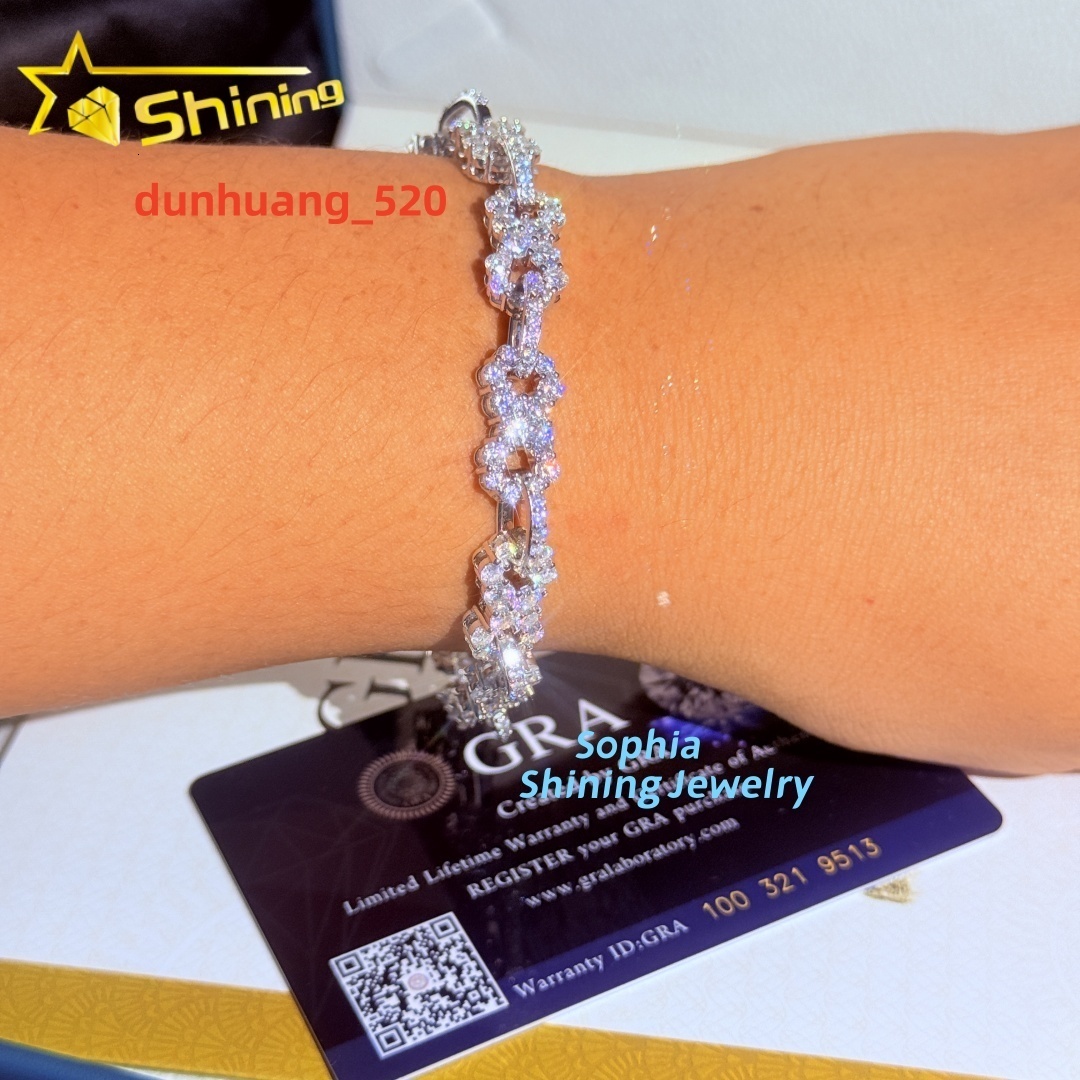 Infinity Design Necklace Luxury Fine Jewelry Gold Plated 925 Sterling Silver Pass Diamond Tester Moissanite Cuban Bracelet