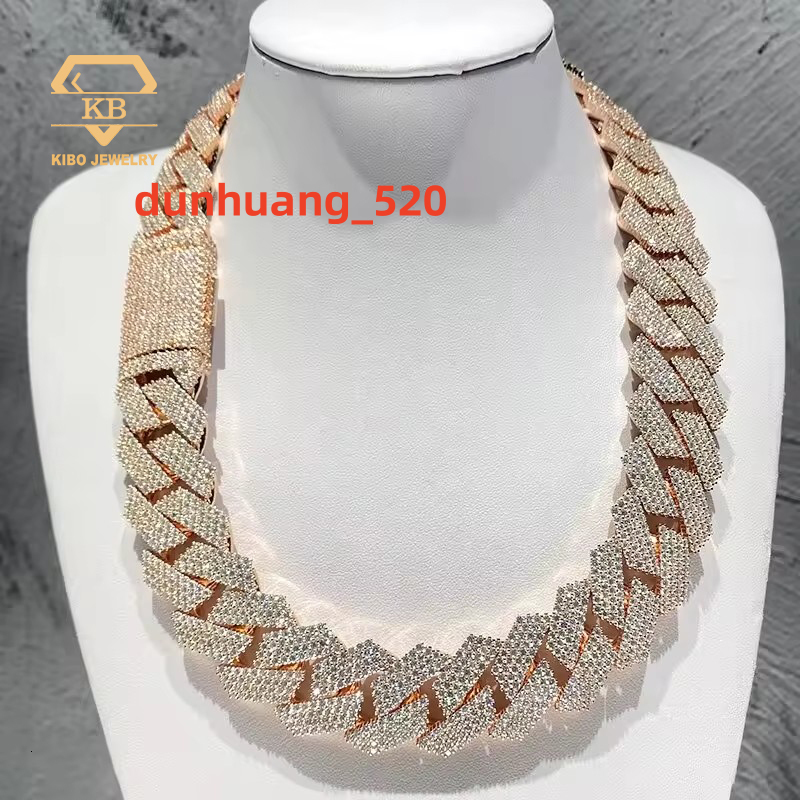Thick and Heavy 24mm Width 4 Row Moissanite Diamond Hop Hip Jewelry Iced Out Cuban Link Chain