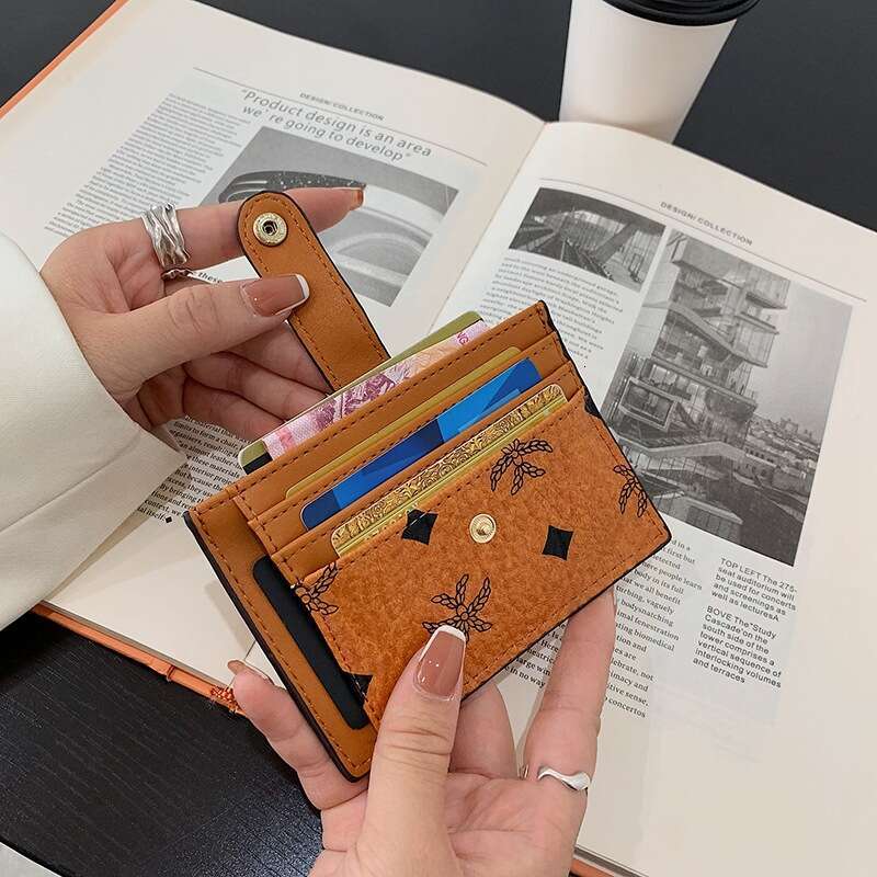 Trendy INS Style Holder Exquisite Autumn Winter Simple Buckle Small Wallet New Bank Card Case