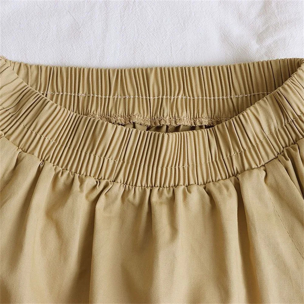 Spring Summer Elegant Womens Skirt Elastic High Waist All Match Fashion Long Skirts Women Vintage Pockets Lady 251027