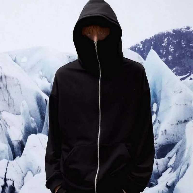 2025 Male Men women Balaclava Y2K Gothic Harajuku winter new item double hooded sweatshirt mens hooded mask zipper sportswear W251027
