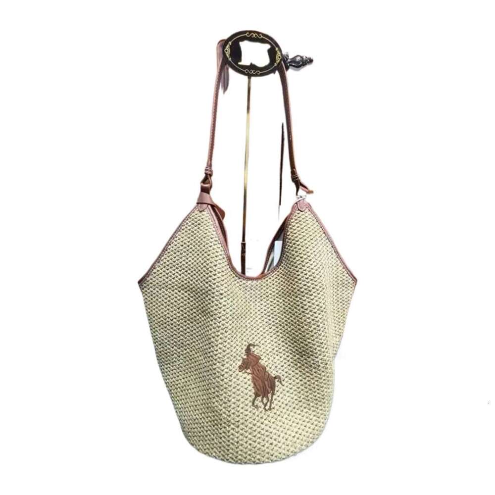 Lafayette New Style Versatile Woven Straw Handbag Ladies Single Shoulder Beach Tote Crossbody Bucket Bag Polyester Lining