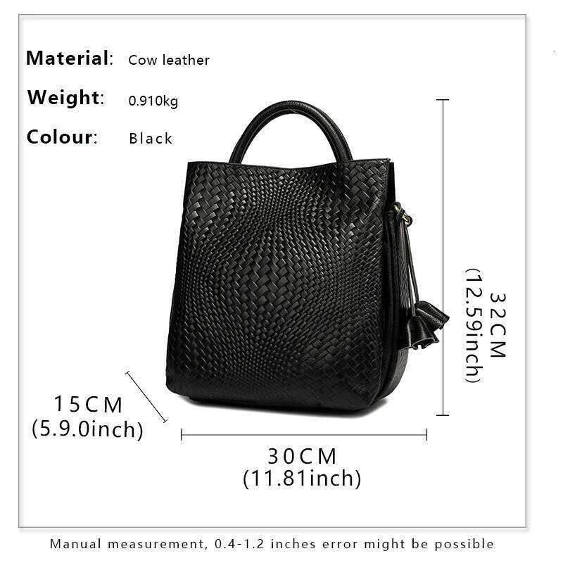 Aidrani New Women's Handbag, Large Capacity Woven Texture Bucket Bag, Multiple Colors