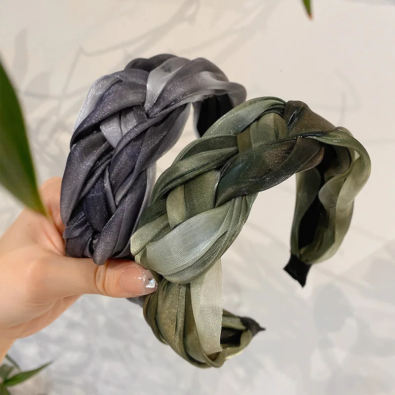 Gradient Hair Hoops Women Girl Wide Side Hairband Shiny Mesh Hair Hoop Headwear Hair Accessories Headband Headdress Loop 251023