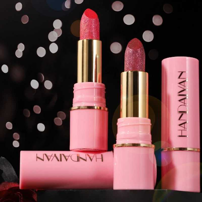 8Colors Glitter Lipstick Waterproof Lasting Diamond Pearlescent Metallic Gloss Lipstick Purple Lipgloss Lips Makeup Cosmetics W251027