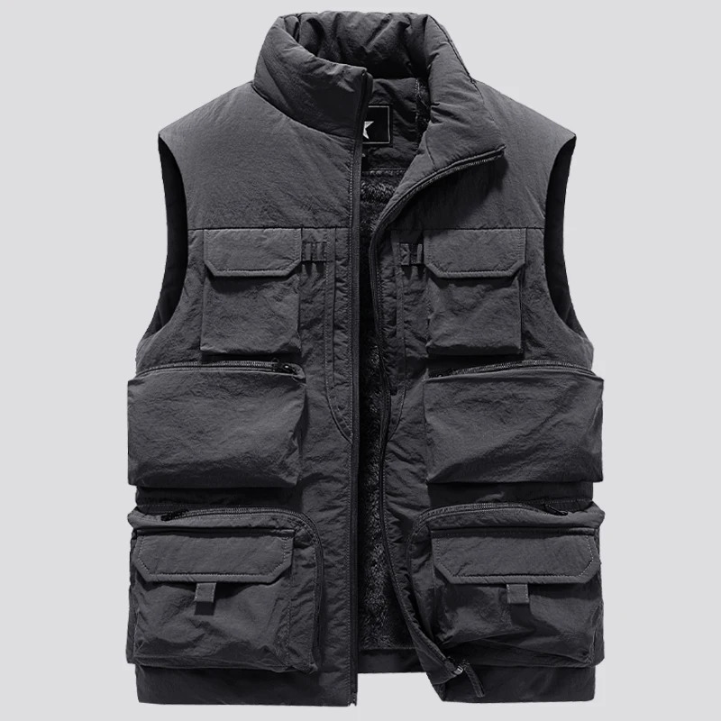 Fashion Large Size 6XL Mens MultiPocket Clothing Winter Vest Jackets Sleeveless Coat Male Warm Waistcoat Fleece Vest Men 251024