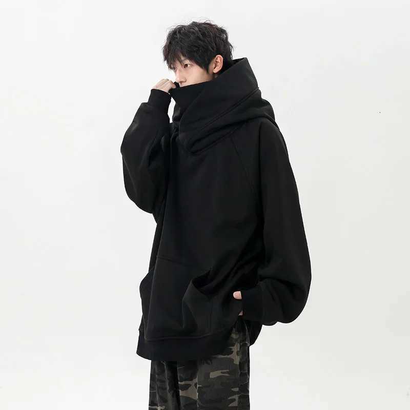 Autumn New High Neck Sweatshirt Men Pile Up Collar Hoodie Harajuku College Style Ninja Sweatshirt Casual Sports Loose Couple Top W251027