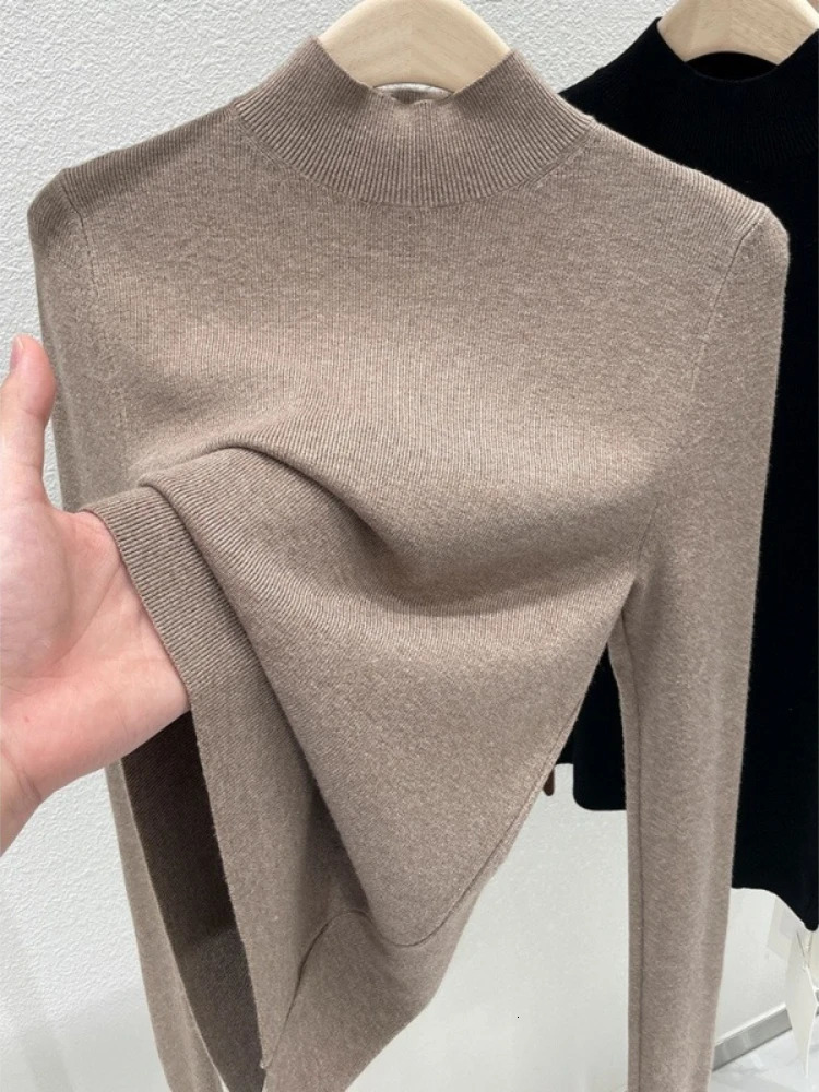 AOSSVIAO Women Autumn Winter 2025 Fashion Turtleneck Jumpers Female Slim Fit Sweater Ladies Solid Color Knitted Soft Pullovers 251027