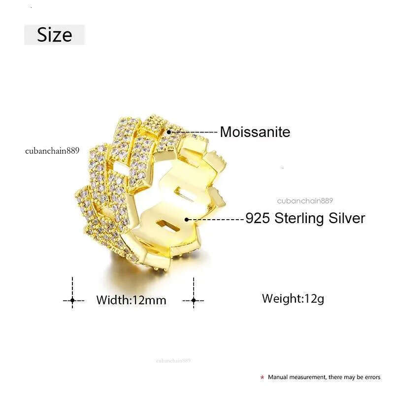 Men Trendy Moissanite Rings S Sterg Sier Good Quality Bg Ice Out Hip Hop Punk Ring Cuban k Finger Jewelry