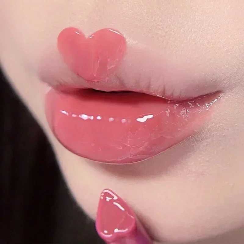 3PCSset Waterproof Jelly Lipstick Mirror Water Heartshaped Lip Gloss Moisturising Lipstick Pen Nonstick Cup Korean Cosmetics W251027