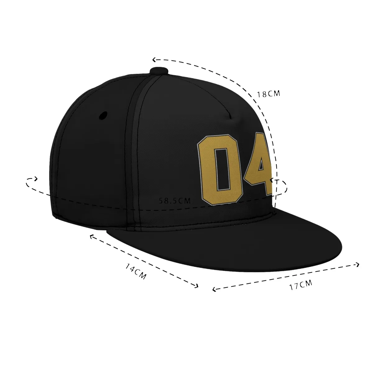 DHgatepod Flat Brim Baseball Cap with Box - 100% Polyester All-Over Print Snapback for Sports & Casual Style