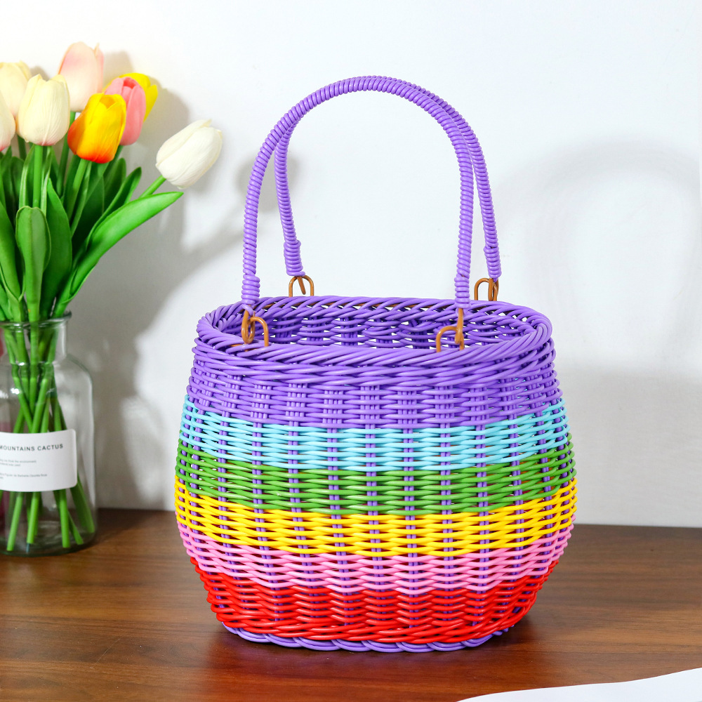 New Colored Oval Handwoven Basket - Tote for Fruit/Veggie Picking & Gift Wrapping