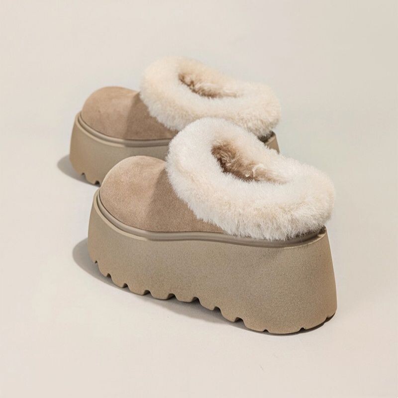 Thick soled warm, fashionable and elegant cotton shoes European and American style winter new comfortable lazy style women's snow boots designer 