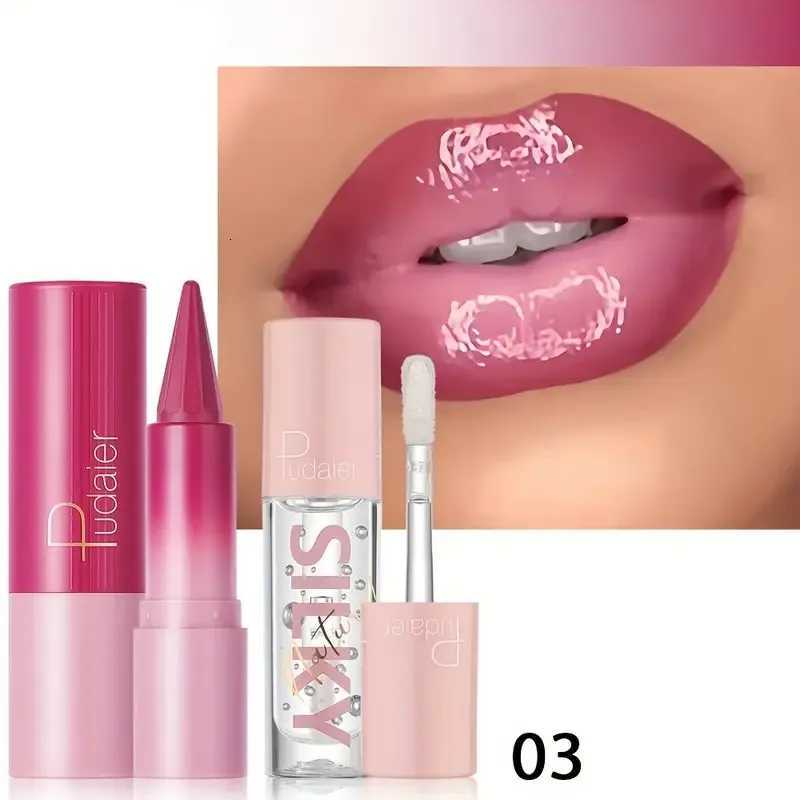 2Pcs longlasting waterproof pointed lip liner liquid lipstick suitable for daily makeup at carnival music festival W251027