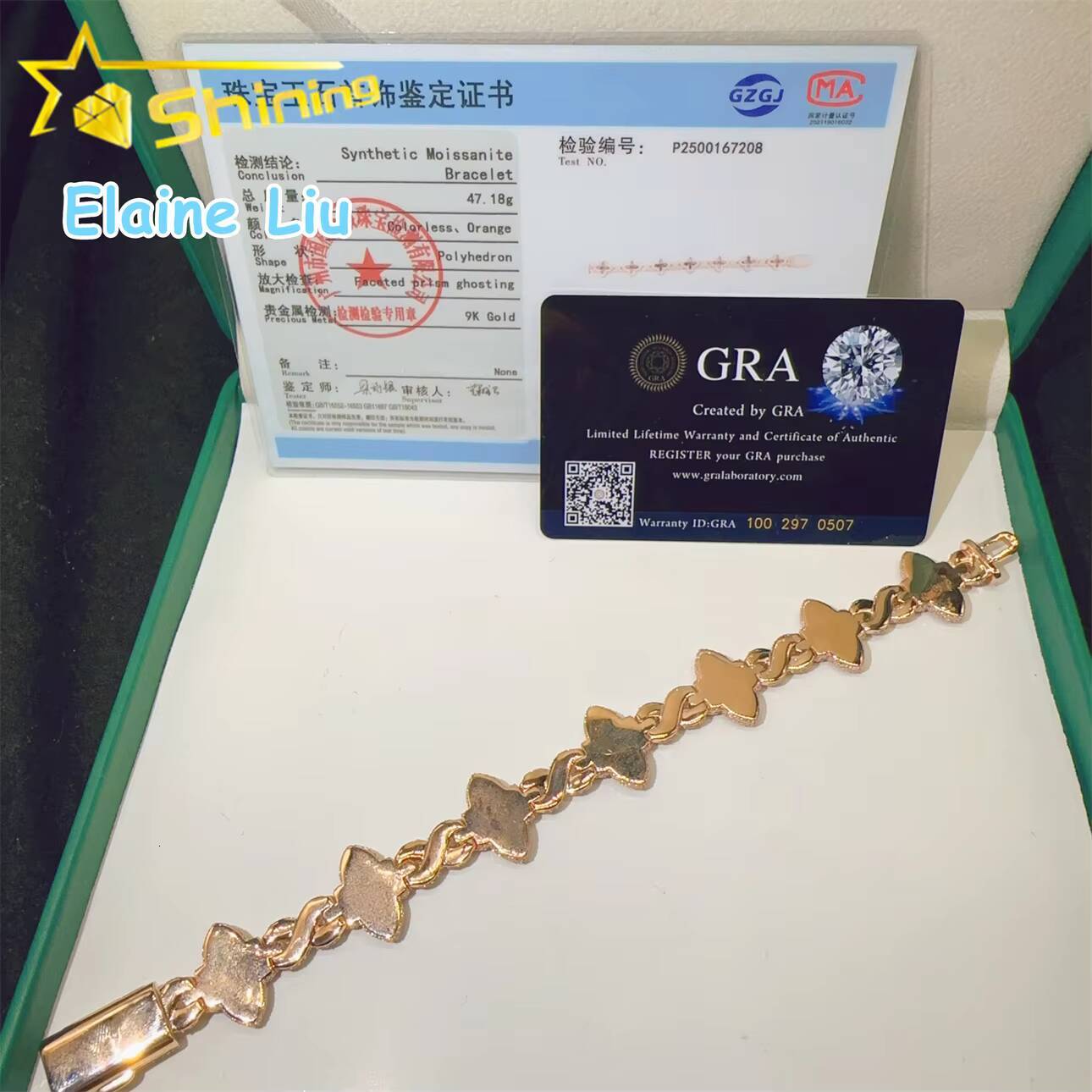 Iced Out 9K Real Gold Hip Hop JewelryvMoissanite Luxury VVS Moissanite Diamond Cuban Link Bracelet