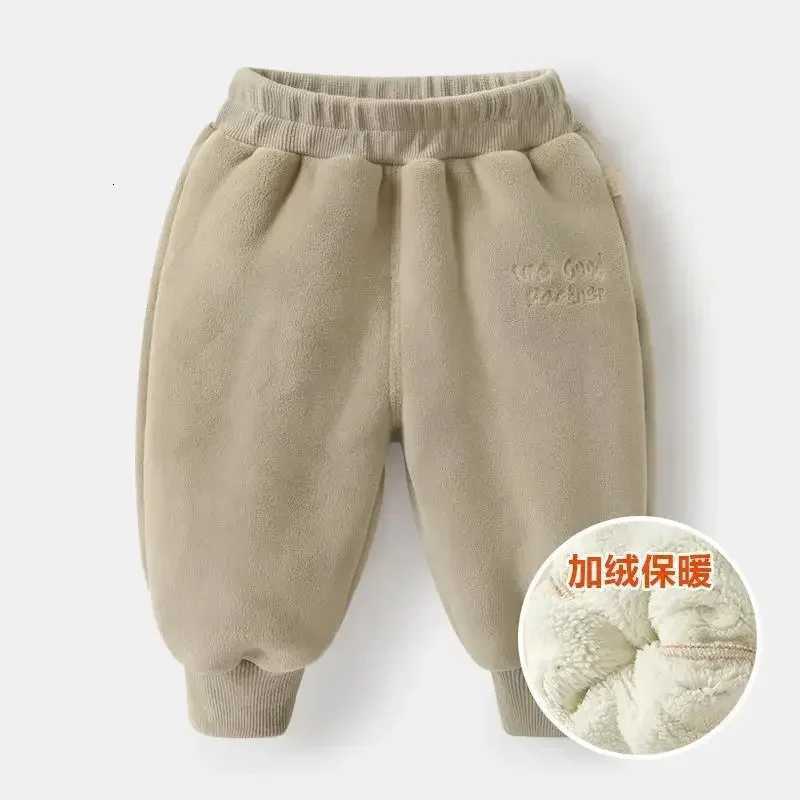 Baby Girls Boys Velvet Pants Toddler Kids Pant Infant Letter Trousers 2024 Autumn Winter Childrens Clothing CasualT251027