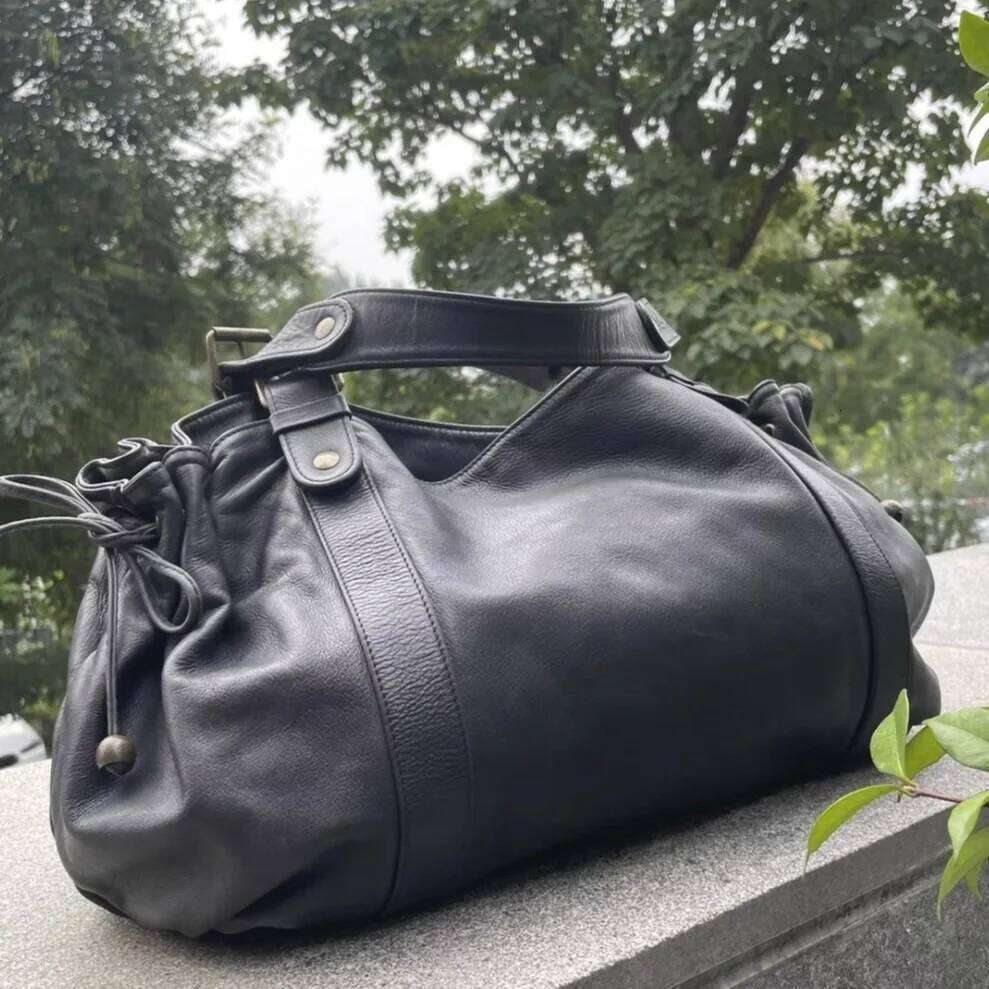 Black Rivets Bags Handbag Women PU Leather Shoulder Bag Ladies Tote Purse