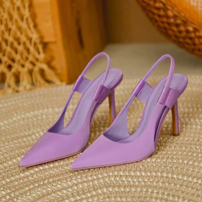 Luxury 2024 Pink Pointed High Heels Womens Slender High Heels Elegant New French Style Headed High Quality Summer SandalsXJ251027