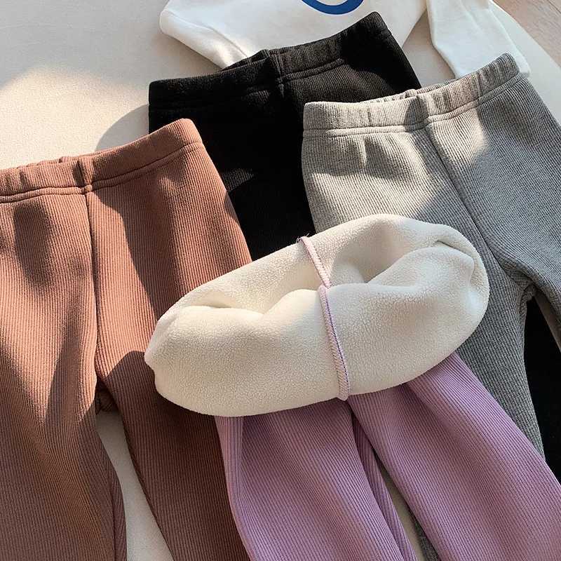 Girls Fleece Leggings Autumn WInter Korean Velvet Warm Pants 15Years Old Boys Casual Thicken TrousersT251027