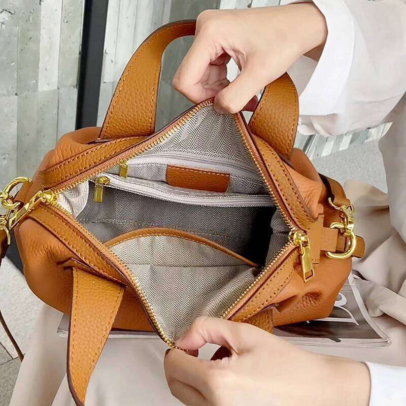 Hifashion 100% Cowhide Genuine Leather Handbags For Women 2025 Trend Designer Wide Strap Pillow Ladies Shoulder Crossbody Bags