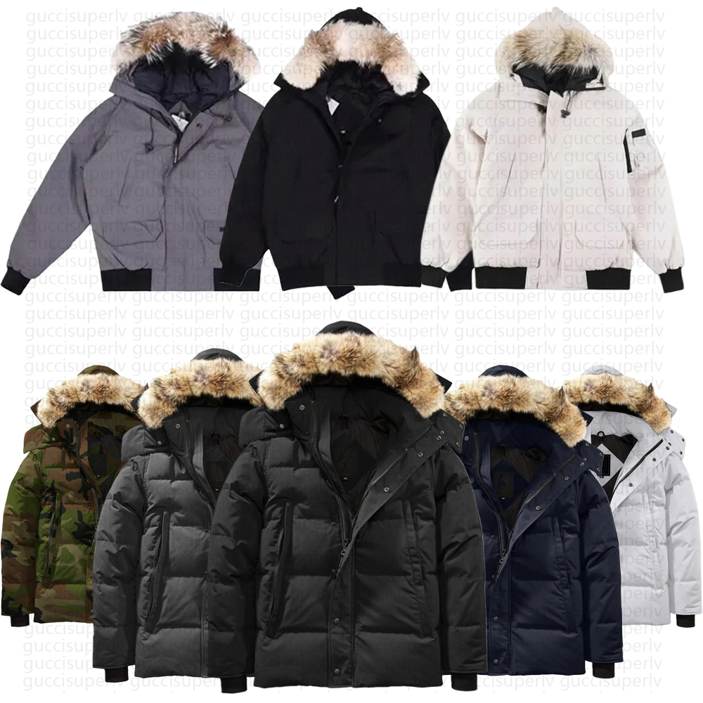 Down jacket Men Women Puffer jacket Canadas Jacket Fur Hooded Wyndham Winter Jacket Couple Real Fur Warm goosejackets mens Parka Coats Doudoune XS-3XL