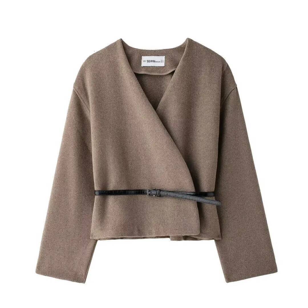 winter jacket women Women's Outerwear 2024 New Fashion With Belt Soft Top Elegant Chic Autumn/Winter Coat