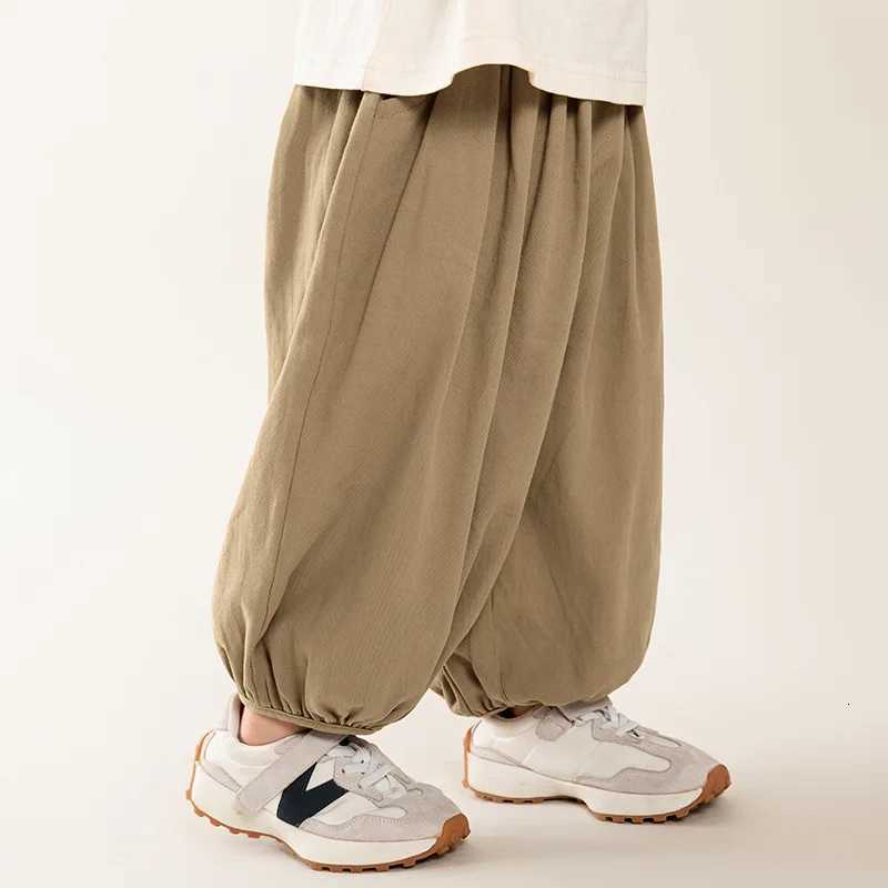 2025 Spring Autumn Kids Thin lantern pants solid color loose harem pants Comfortable and breathable Boys Girls TrousersT251027