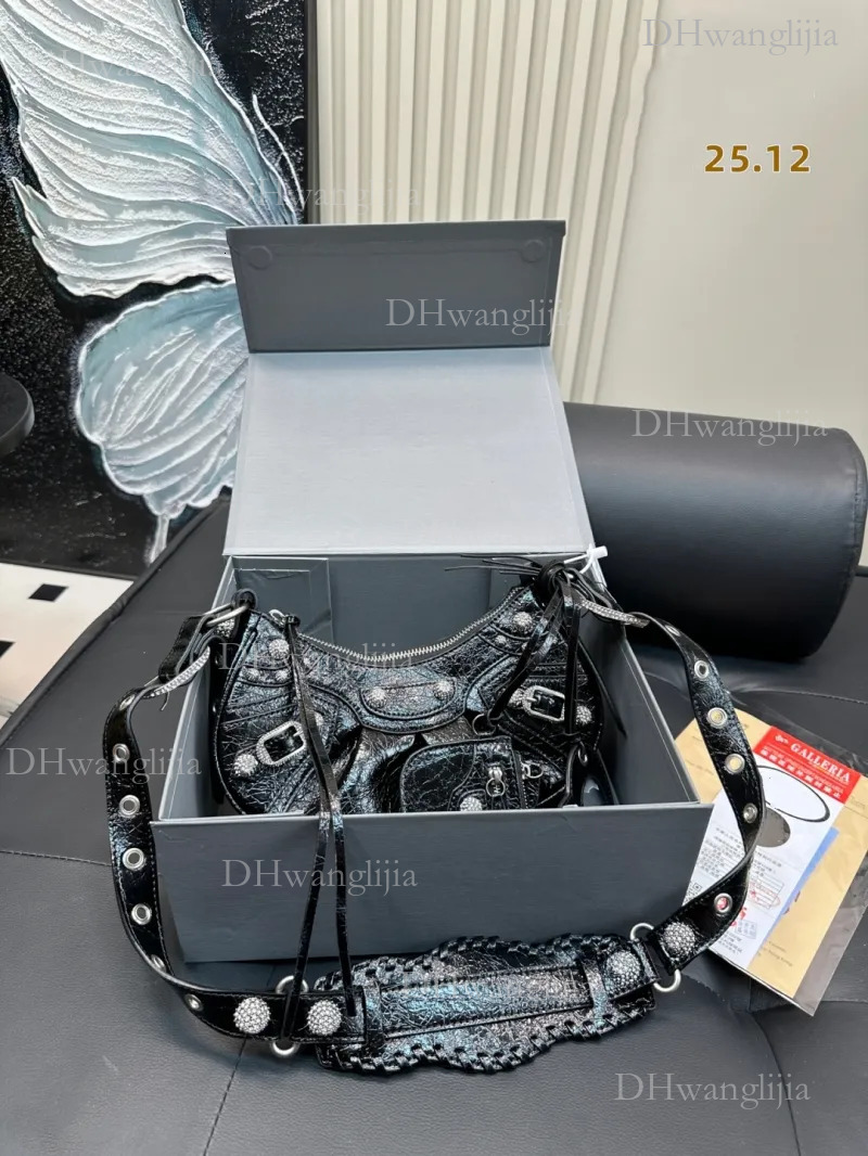 DHGM Designer Motorcycle Bag Classic Tote Crossbody hobo riveted bag in a variety of model sizes02