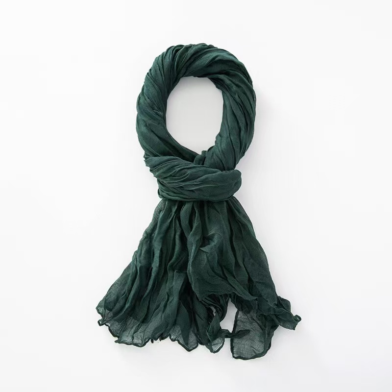 T2178 summer new style solid color gradient cotton monochrome wide chiffon scarf