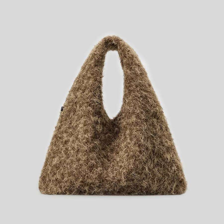 Autumn Winter Imitation Lamb Wool Bags High-End Metal Chain Shoulder Strap Decoration And Diagonal Cross Bag Trendy