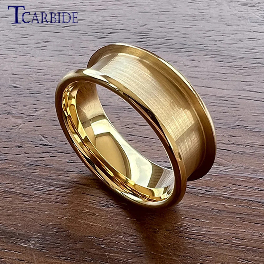 Wholesale Drop 6mm 8mm Tungsten Channel Ring Blanks For Inlay Work 40mm60mm Groove Domed Polished Finish Comfort Fit 251023