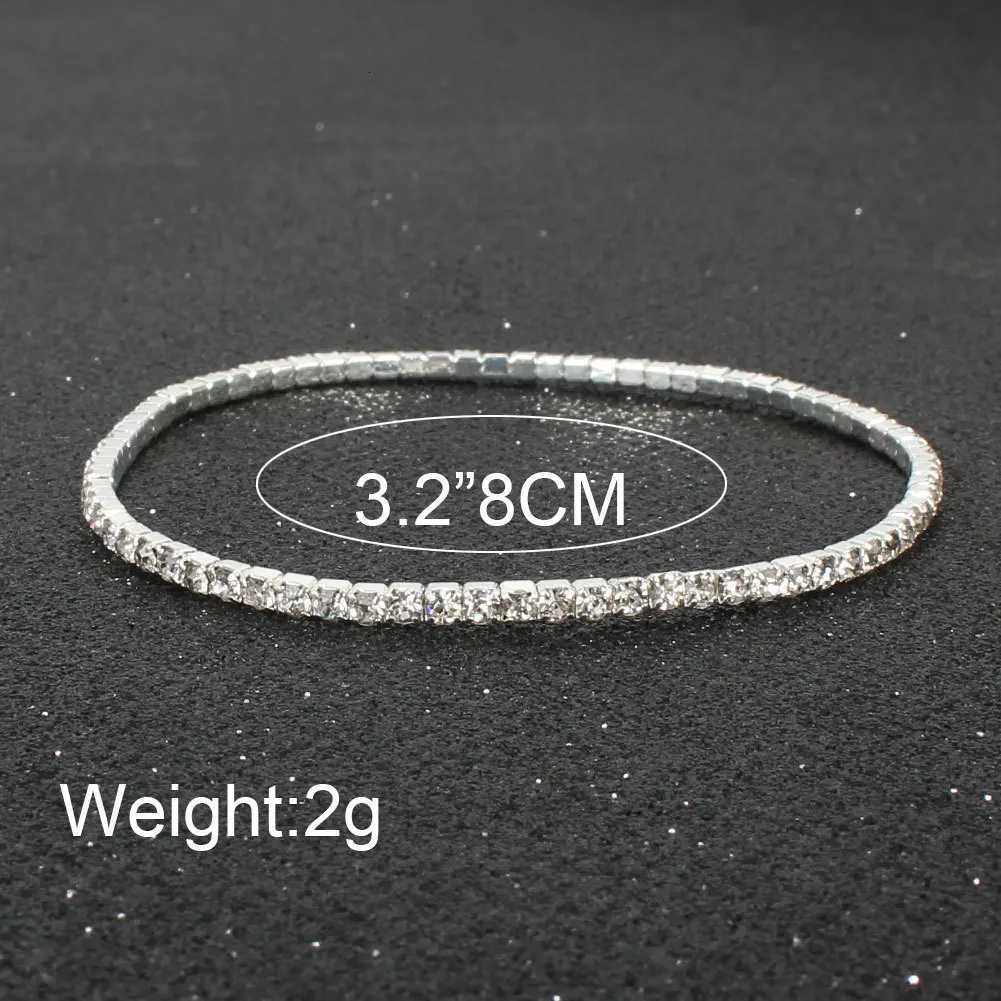 Mti Color Cubic Zirconia Tennis Bracet Gold Color Elastic Bang for Wen Mti Layered Wearing Streetwear JewelryW251027