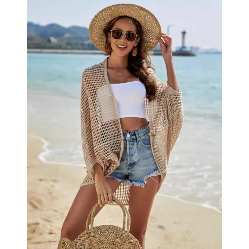 Openwork Open Front Longline Cover Up Crochet Knit Cardigan Sweater for Women Summer Vacation Beach Outfit 251027