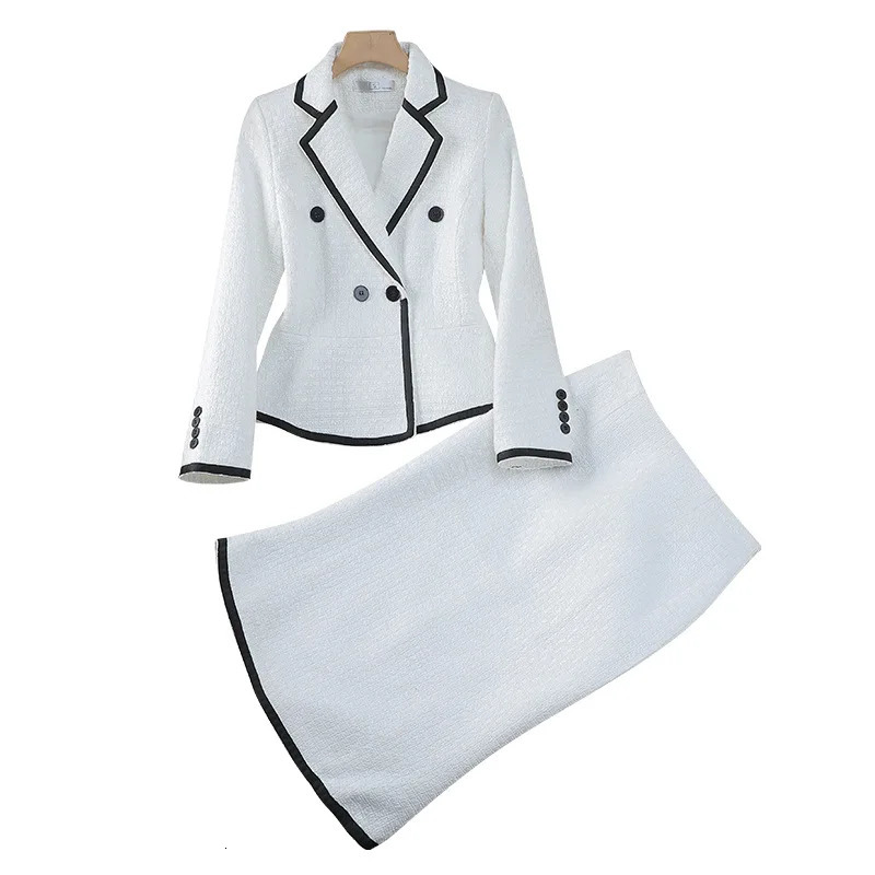 Womens Skirt Suits Celebrity Little Fragrance Suits Temperament Slim Skinny Occupational Suit Blazer Sets Fishtail Skirt 251023