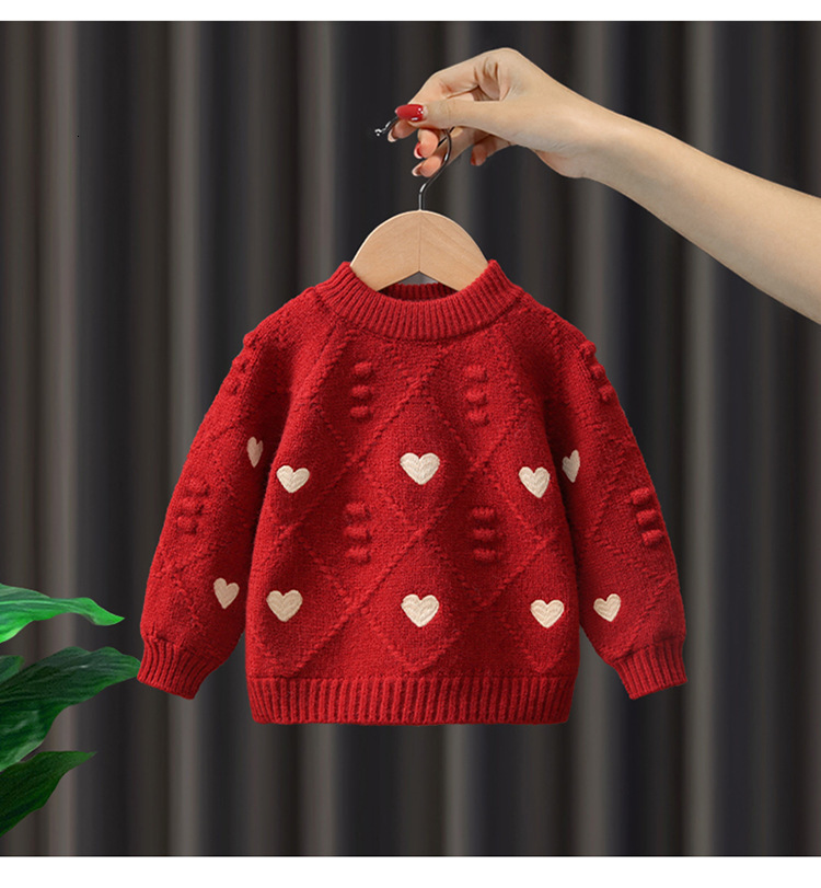 New designer sweater, fashionable children's top, women's baby winter thick knitted bottom sweater