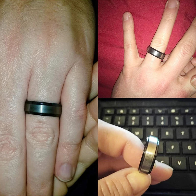 Tigrade Tungsten Carbide Men Wedding Rings 8mm Rose GoldBlueBlack With Silver Brushed Color Joyas Para Hombre Bague Phalange 251023