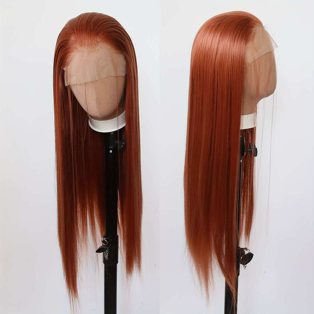 Unisex-Adult Basic Straight Synthetic Front High Temperature Fiber, Pre Plucked Hairline, Glueless, Heat Resistant, 180% Density, 13X3 Lace Area - Sui