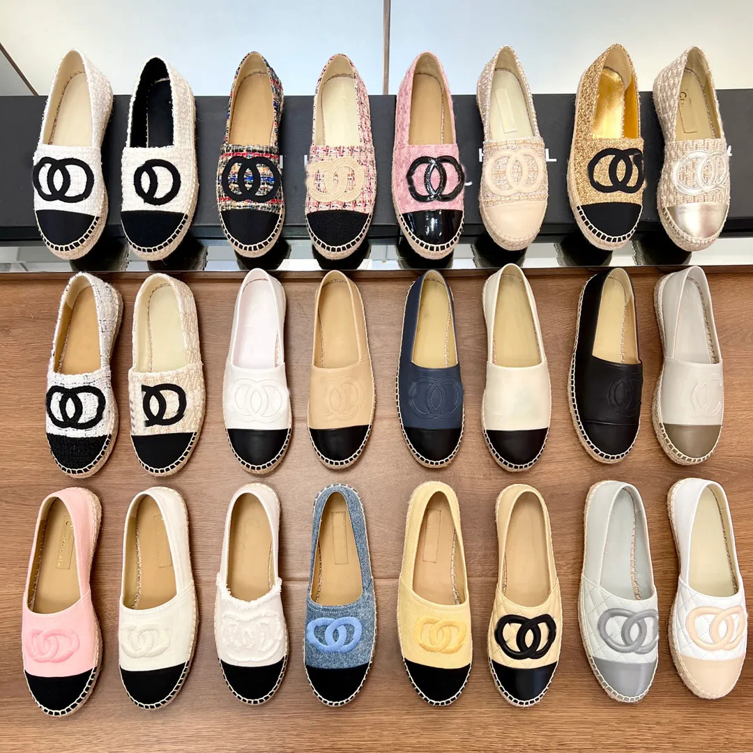 Espadrilles Designer Sandals For Womens Sandles Summer Loafers Casual Shoes Flat Heels Soft Fabric Leather Mules Slippers Slides Woman claquette