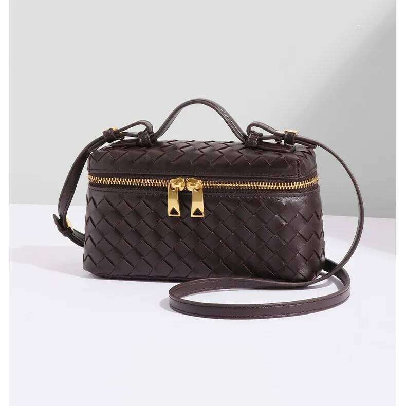 Explosive woven lunch box bag, women's handbag, versatile, simple, single shoulder diagonal cross bag