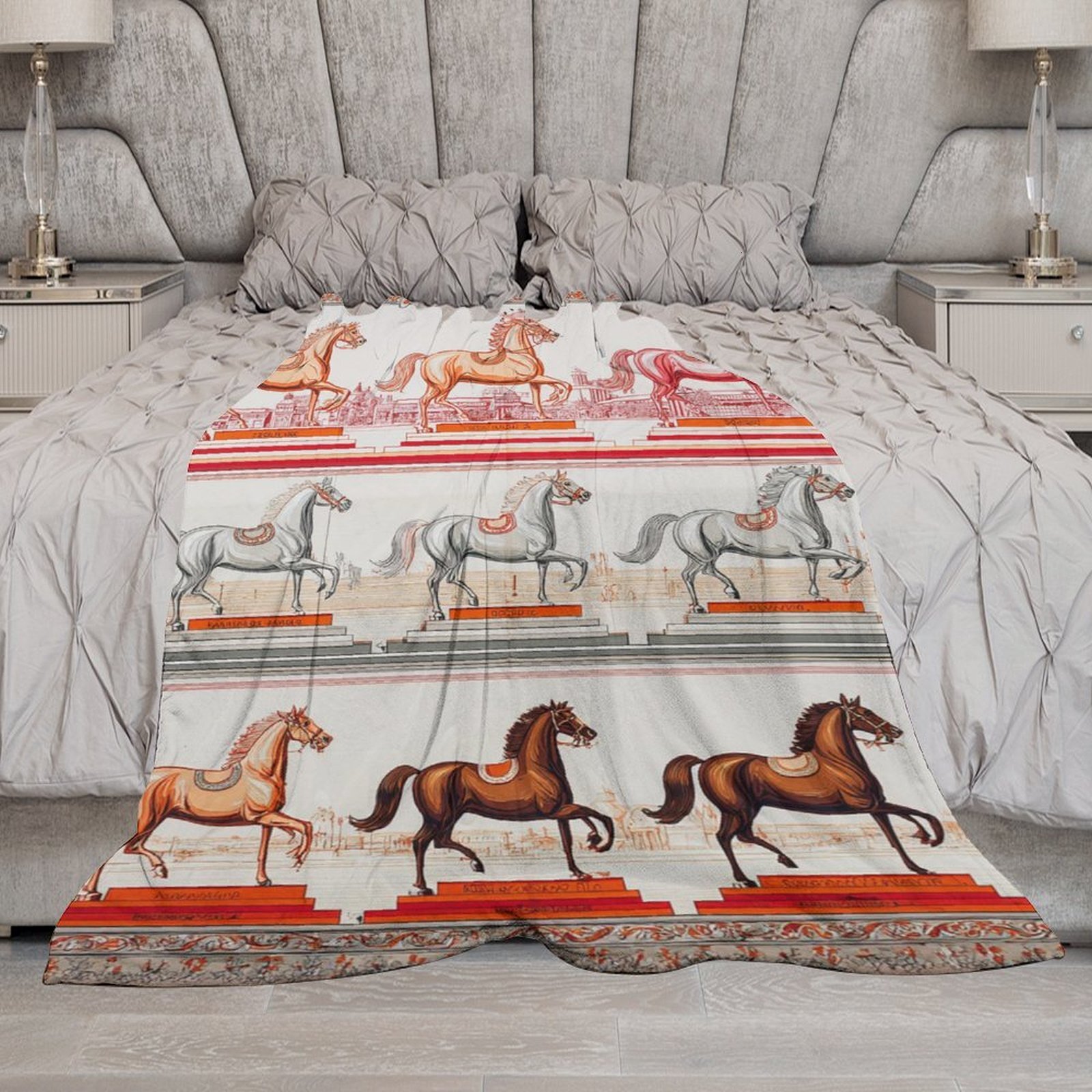 Custom H Designer Horse blanket blanket throw cashmere vibration blanket copert Home Travel Throw Summer Air Conditioner Beach home bedding blankets t