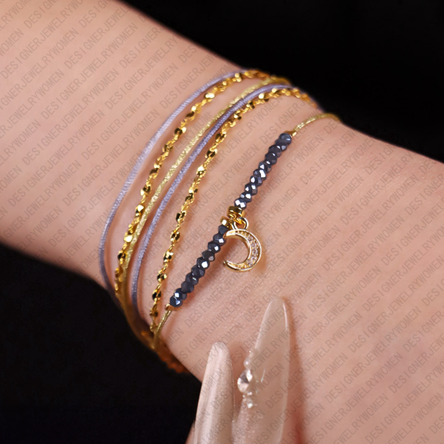 Designer Bracelet for Women French Style Bracelets Layered Bangle Red String Braided Bangles Lucky Charm Luxury Jewlery Designer for Women Elegant Chi