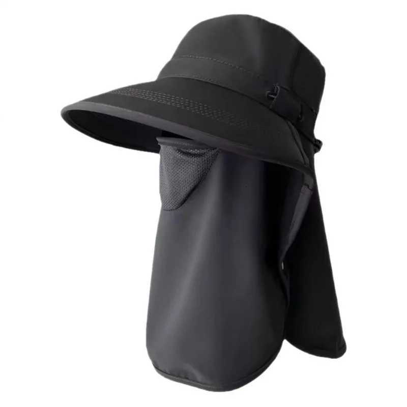 Allround sun protection hat breathable face mask neck protection integrated sun hat UV outdoor sun hat women summerW251027