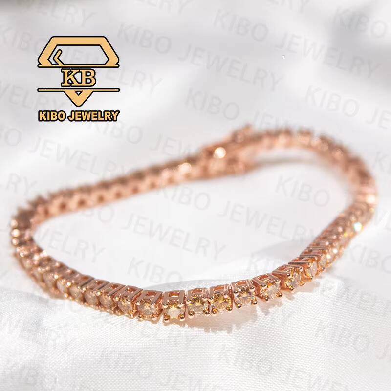 Hip Hop Tennis Chain Bracelet Certified 3mm 925 Silver VVS Moissanite Diamond Jewelry Low Price Ever Mens and Womens