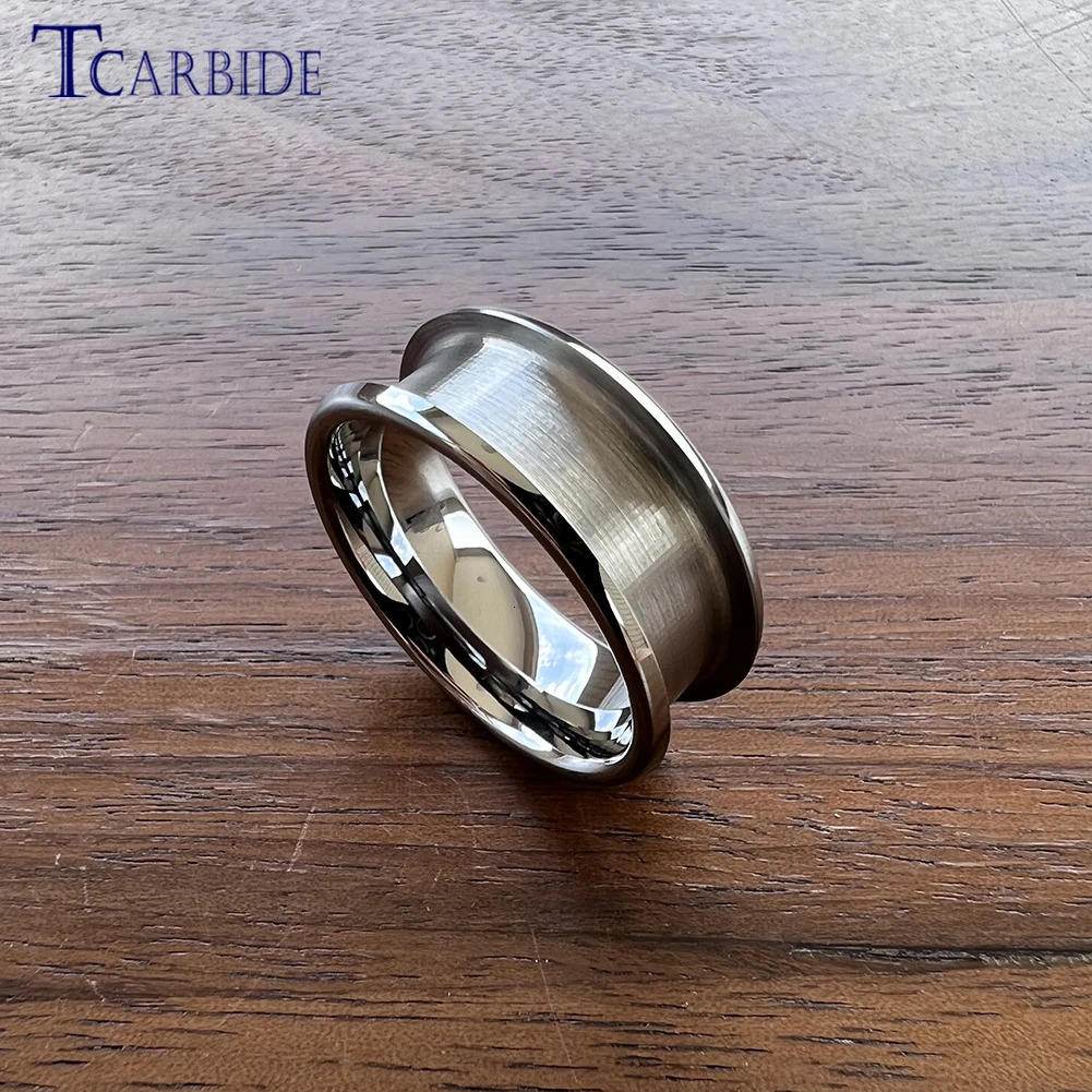 Wholesale Drop 6mm 8mm Tungsten Channel Ring Blanks For Inlay Work 40mm60mm Groove Domed Polished Finish Comfort Fit 251023
