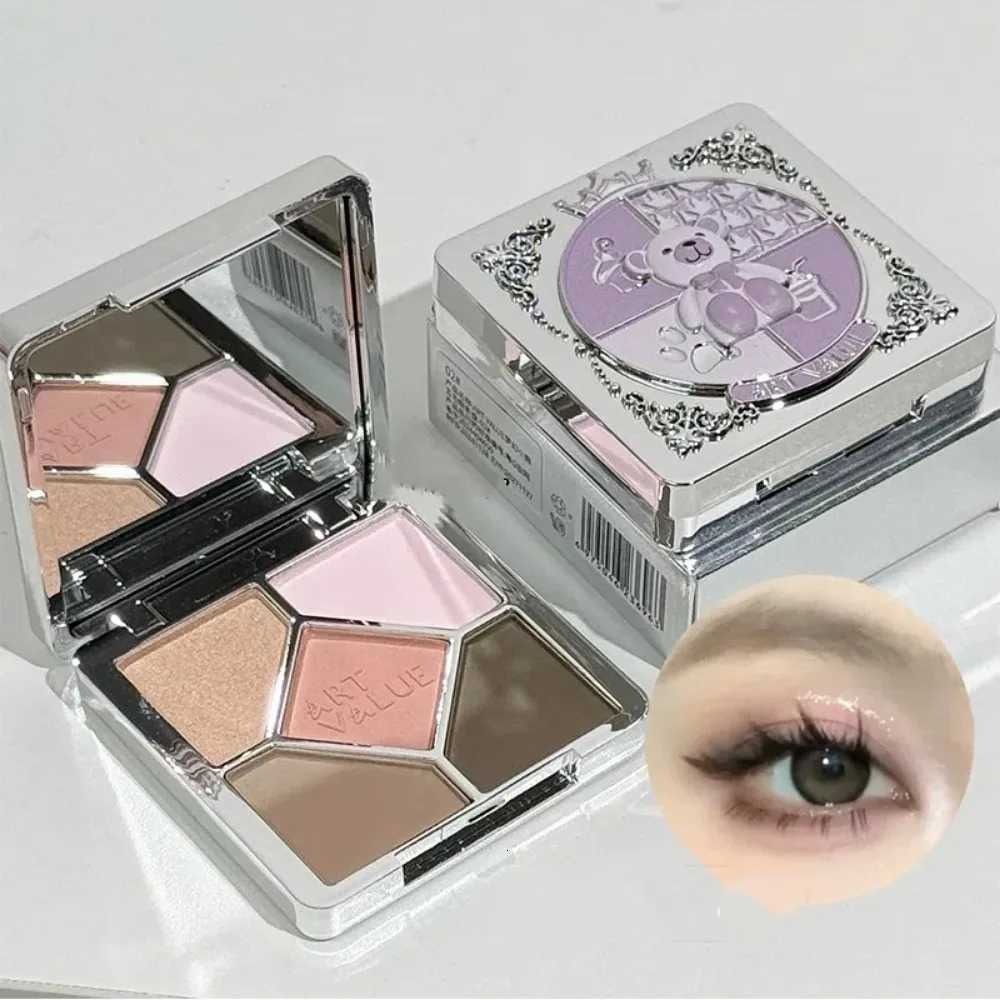 5 Colors Eyeshadow Palette Blush Highlight Pearly High Gloss Shimmer Pink Brown Fine Sequins Glitter Silkworm Eye Shadow MakeupXJ251027