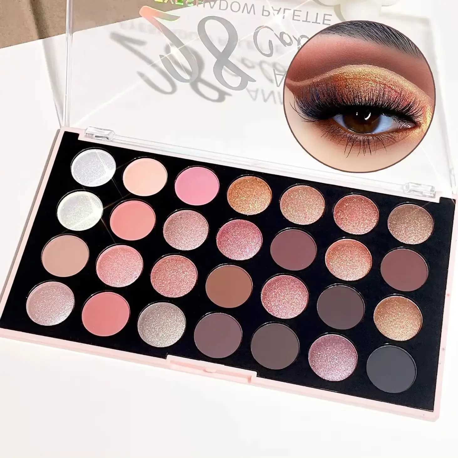 28color eyeshadow palette pearlescent matte earthy tones noneasy to fade affordable multicolor eyeshadow paletteXJ251027