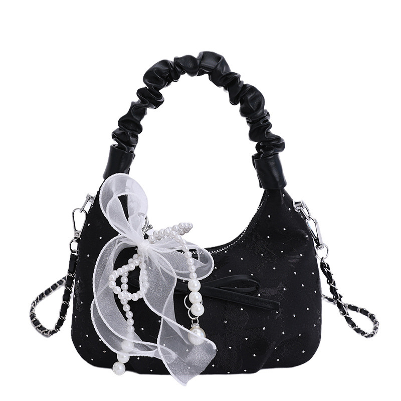 Free shipping designer bag Trendy Gentle Ruched Handbag for Women Spring Summer New Fashionable Versatile Chain Shoulder Crossbody Bag