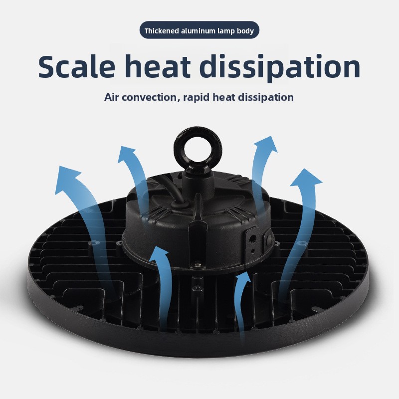 LED UFO High Bay Light, Industrial Warehouse Lighting with Efficient LED Chips, High Brightness Lighting Fixture for Factory, Gym & Commercial Spaces