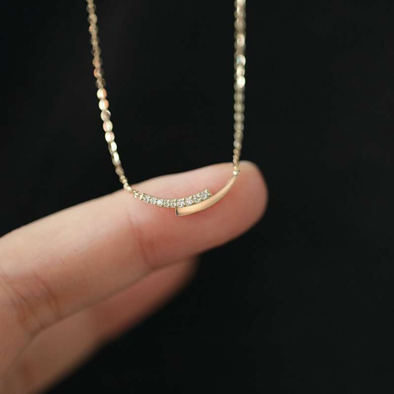Pendant Necklace Designer luxury Pure silver Plated 14k Gold Simple Elegant Versatile Exquisite Niche Collarbone Necklace